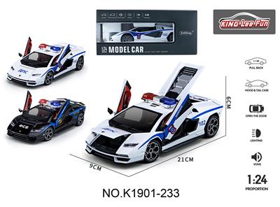 1:24兰博基尼800俄文警车版合金声光回力四开门 - OBL10357004