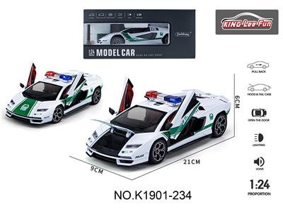 1:24兰博基尼800中东警车版合金声光回力四开门 - OBL10357006