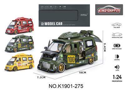 1:24面包车改装版泡沫盒 6开门声光回力合金车 - OBL10357014
