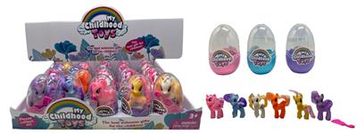 蛋装搪胶小马带梳子配件 6款混装 20PCS - OBL10357458