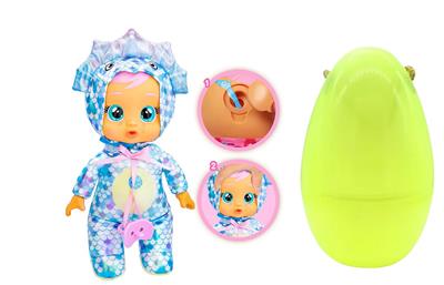 高档1比1 12寸搪胶头搪胶手毛绒棉身体带真实流眼泪。水晶睡衣恐龙哭泣娃娃带流眼泪功能，带奶嘴 - OBL10357785