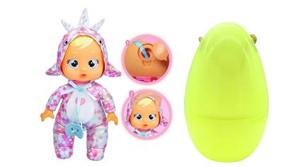 高档1比1 12寸搪胶头搪胶手毛绒棉身体带真实流眼泪。水晶睡衣恐龙哭泣娃娃带流眼泪功能，带奶嘴 - OBL10357786