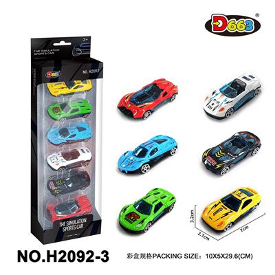 合金车1:64滑行仿真车（6只装） - OBL10358140