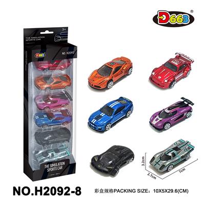 合金车1:64滑行仿真车（6只装） - OBL10358145