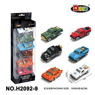 合金车1:64滑行仿真车（6只装） - OBL10358146