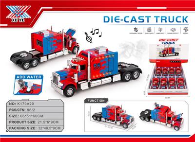 1:24 仿真合金美式货车头 回力4开门 灯光音乐秀 带喷雾（8只装） - OBL10359799