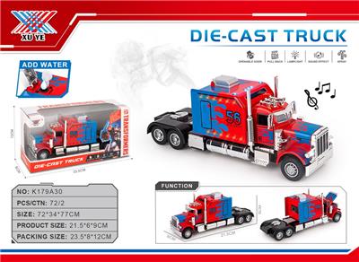 1:24 仿真合金美式货车头 回力4开门 灯光音乐秀 带喷雾（1只装） - OBL10359800