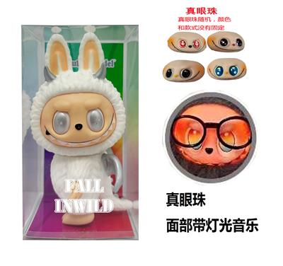 第6代天使恶魔系列19CM真眼珠带灯光音乐搪胶白天使拉布布，功能描述手脚，脸蛋都可以都可以随意拆卸 - OBL10361669