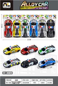 回力6色合金警车（带警灯6只装） - OBL10364991