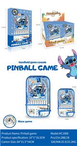 史迪仔弹珠机玩具迷宫按压弹射盘游戏机掌上弹珠儿童益智趣味玩具史迪仔中号益智弹珠机 - OBL10365571