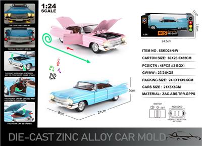 英文1:24压铸锌合金灯光音效凯迪拉克-大火箭车模 - OBL10367791