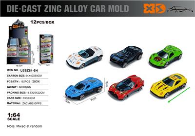 英文1:64压铸锌合金6只装车模  12盒/展示盒（6款随机混装） - OBL10367923