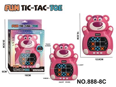 草莓熊大立体触摸屏益智玩具井字棋游戏机3粒7号电池（不包电） - OBL10370405