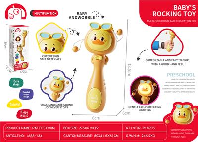 声光眼镜鸭摇摇乐触摸拨浪鼓 - OBL10370605