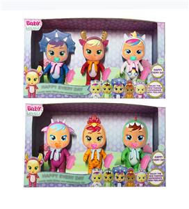 第2代5.5寸实身独角兽哭泣娃娃带流眼泪功能带奶瓶，带奶嘴，领巾6款混装 - OBL10370904