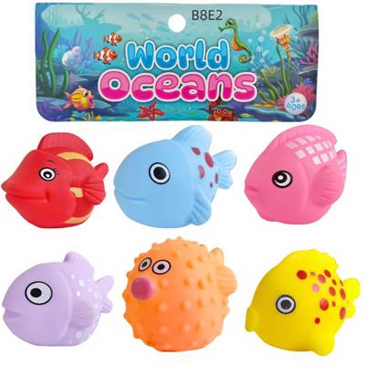 pvc卡头袋装6只全搪胶动物鱼【多款多色混装】 - OBL10371263