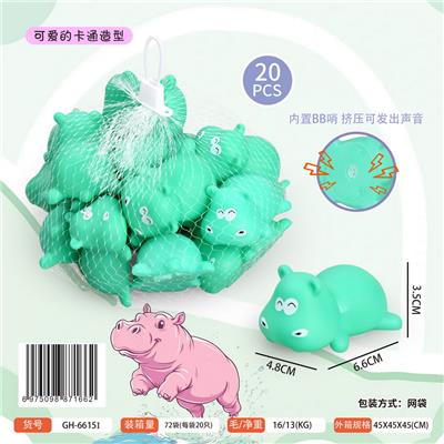 可爱卡通粉绿色河马1袋20只 - OBL10371400