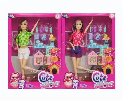 11寸实身11关节宠物女孩+配件 2款混装 - OBL10371582