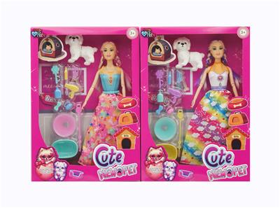 11寸实身9关节宠物女孩+宠物配件+狗狗 2款混装 - OBL10371584