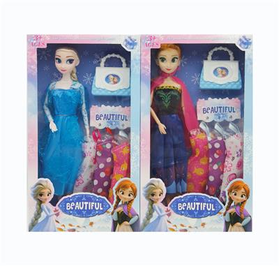 11寸实身9关节冰雪系列娃娃+包包+配裙 2款混装 - OBL10371592