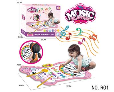 儿童脑力开发益智玩具独角兽音乐毯电子琴用3粒5号电池不包 - OBL10374513