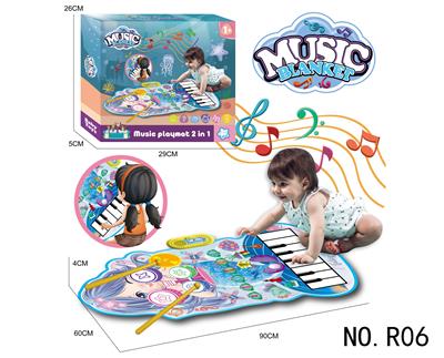 儿童脑力开发益智玩具美人鱼音乐毯电子琴用3粒5号电池不包 - OBL10374518