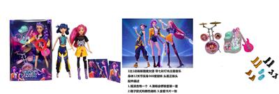 K-POP 猎魔女团动画版11.5寸12关节实身带七彩灯光主题曲Rumi鲁米打歌芭比带锣鼓音乐主题套装金貂卡片一张 3款混装 - OBL10374987