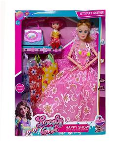 11.5寸实心芭比娃娃活动关节(3.5寸小凯丽+精致女孩包包+3件衣服）套装 - OBL10379351