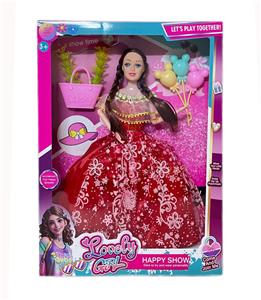 11.5寸实心芭比娃娃活动关节(花篮+手捧小气球）套装 - OBL10379352