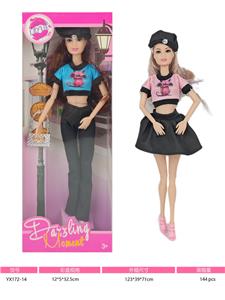 11寸实身十一关节七彩闪银头发芭比娃娃 - OBL10379857