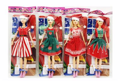 11寸实身9关节圣诞芭比4款混装 - OBL10380146
