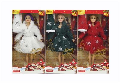 11寸实身9关节圣诞芭比+帽子3色混装 - OBL10380153