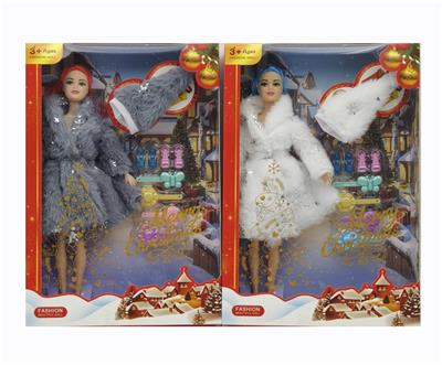 11寸实身圣诞芭比+帽子+吸塑2色混装 - OBL10380155