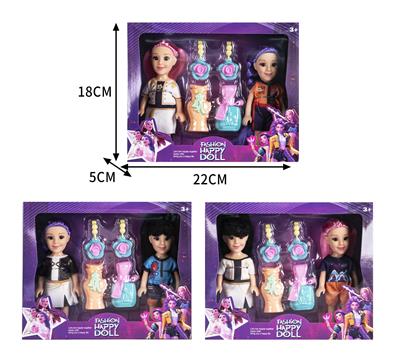 6寸双人实身3D眼K-POP猎魔女团娃娃带配件 - OBL10380219