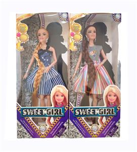 11寸长辫关节手芭比配手环耳钉 - OBL10380250