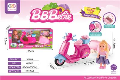 芭比配惯性摩托露营车 - OBL10380432