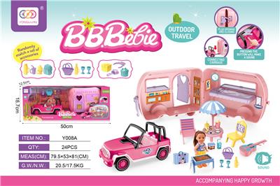 芭比配露营车带声音（包3粒AG13） - OBL10380436
