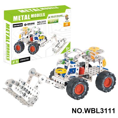 儿童益智玩具新品跨境DIY益智科教金属积木拼装-工程车198PCS - OBL10380555