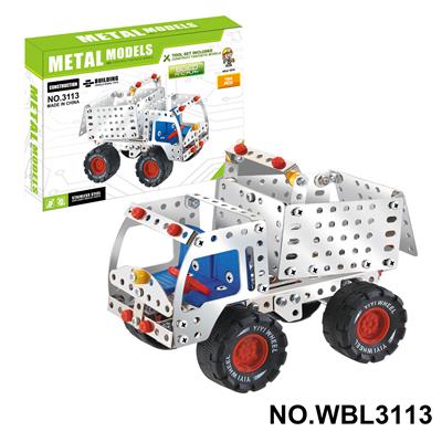 儿童益智玩具新品跨境DIY益智科教金属积木拼装-工程车194PCS - OBL10380557