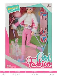 11寸实身十一关节冬天滑雪套装芭比娃娃 雪地运动芭比娃娃 - OBL10381026