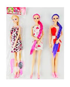 11寸实身十一关节长辫珍妮芭比娃娃单只袋装 袋装芭比加梳子镜子 - OBL10381036