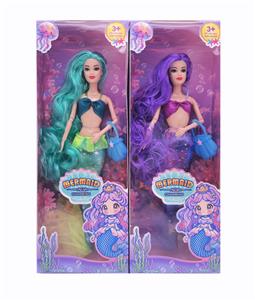 11.5寸9关节实身长发美人鱼时尚芭比 带贝壳包 2款混 - OBL10381239