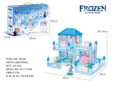 DIY益智拼装积木冰雪公主别墅3间  228 PCS     （带灯） - OBL10381396