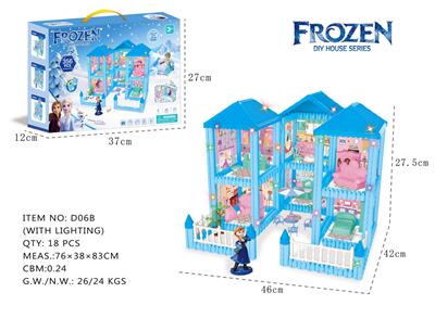 DIY益智拼装积木冰雪公主别墅6间  356 PCS     （带灯） - OBL10381402