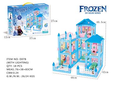 DIY益智拼装积木冰雪公主别墅7间  431 PCS     （带灯） - OBL10381404