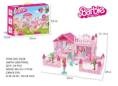 DIY益智拼装积木芭比娃娃别墅2间  155 PCS     （带灯） - OBL10381406