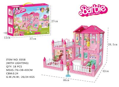 DIY益智拼装积木芭比娃娃别墅5间  337 PCS     （带灯） - OBL10381412