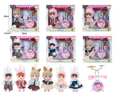 7寸全身搪胶3D眼时尚萌娃娃带配件 - OBL10381478
