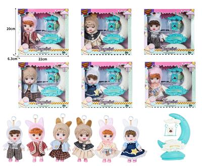 7寸全身搪胶3D眼时尚萌娃娃带配件 - OBL10381481