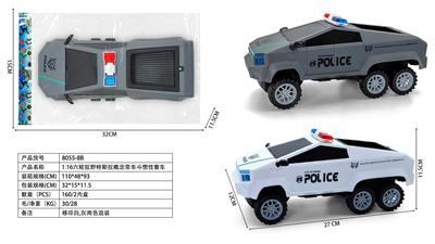1:16六轮狂野特斯拉概念带车斗惯性警车 - OBL10381755